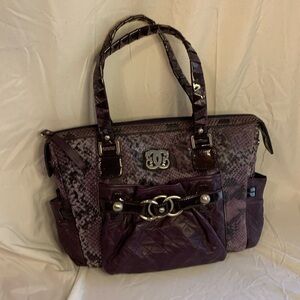 SHIRIF Vintage purple leather shoulder bag